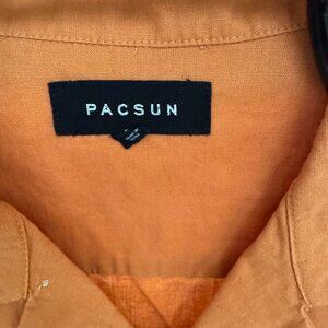PACSUN TANGERINE COLOR SHIRT NW SZ LARGE  EMBROIDERED LOGO SHORT SLEEVE